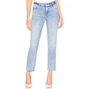FRAME Le High Straight Frayed Hem Jeans In Aura Wash High Rise Size 30